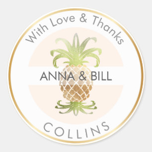 Adesivo PixDezines Pineapple Faux Dourado/DIY Obrigado