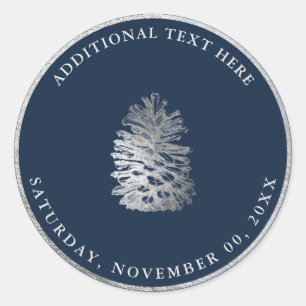 Adesivo PixDezines PINHA DE PINHEIRO FALSA PRATA FUNDO PAR