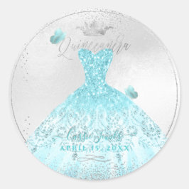 Adesivo PixDezines Quinceanera Sparkle Blue Ombre