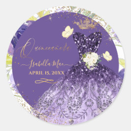 Adesivo PixDezines Quinceanera Violet Purple Glitter