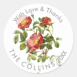 Adesivo PixDezines Rosas De Arte Botânica Obrigado