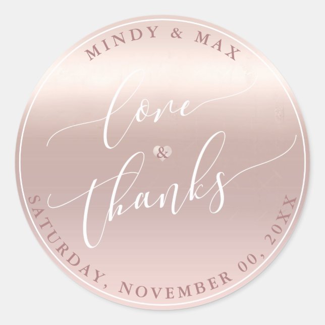 Adesivo PixDezines ROSE GOLD GRADIENTE AMOR+OBRIGADO (Frente)