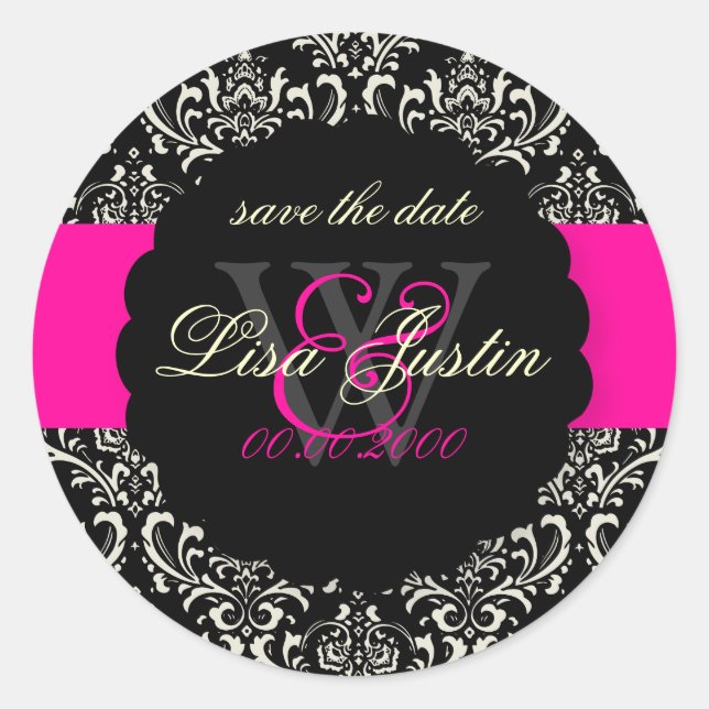 Adesivo PixDezines Rossi Damask/Black+Hot Pink (Frente)