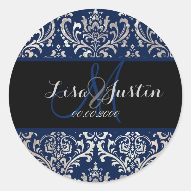 Adesivo PixDezines Rossi Damask, cor monograma/DIY! (Frente)