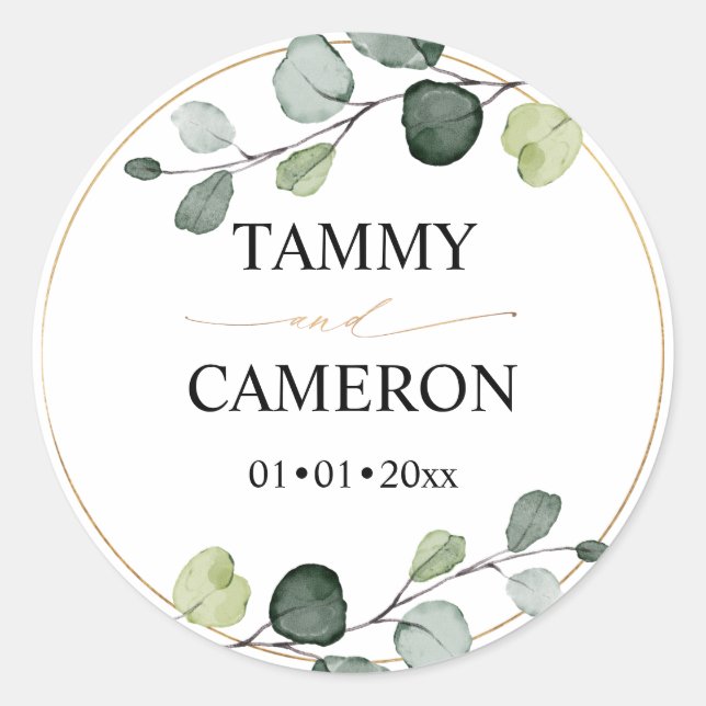 Adesivo PixDezines Rústico Aguarela Greenery Eucalipto (Frente)