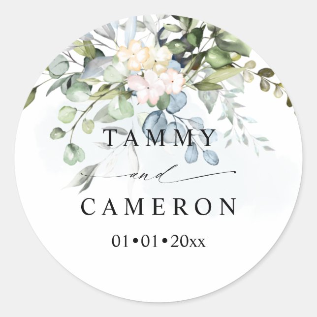 Adesivo PixDezines Rústico Aquarela Eucalipto Blue Gum (Frente)