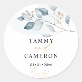 Adesivo PixDezines Simples Aquarela Eucalipto Azul