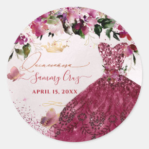 Adesivo PixDezines Vestido de Quinceanera Cherry Red Glitt