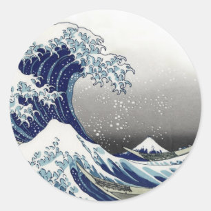 Adesivo PixDezines Vintage, Excelente Wave, Hokusai 葛 