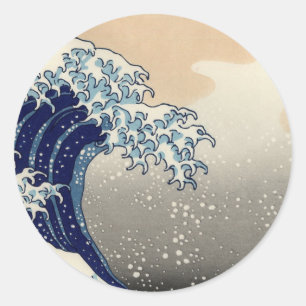 Adesivo PixDezines Vintage, Excelente Wave, Hokusai 葛 