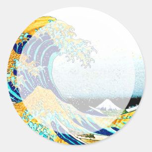 Adesivo PixDezines Vintage, Excelente Wave, Hokusai 葛 飾 北
