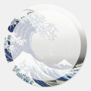 Adesivo PixDezines Vintage, Grande Onda, Hokusai 葛飾北斎の神奈川沖