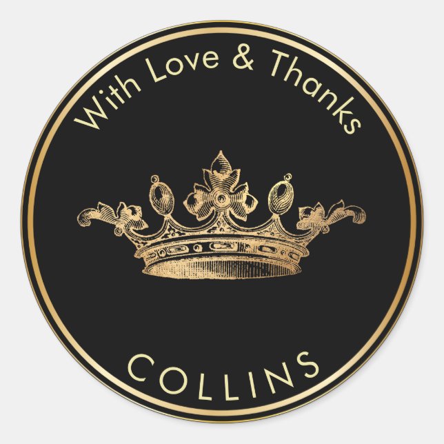 Adesivo PixDezines Vintage Imperial Crown/Faux Dourado (Frente)