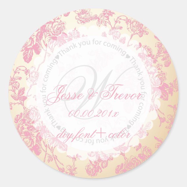 Adesivo PixDezines vintage toile/rosa (Frente)