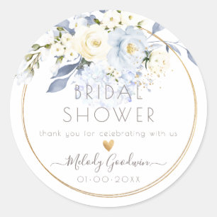 Adesivo PixDezines Watercolor Cream Rosas Azuis Dusty