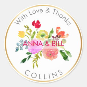 Adesivo PixDezines Watercolor Floral/Ranunculus/Obrigado