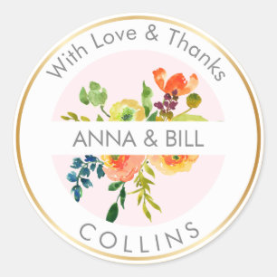 Adesivo PixDezines Watercolor Floral/Ranunculus/Obrigado