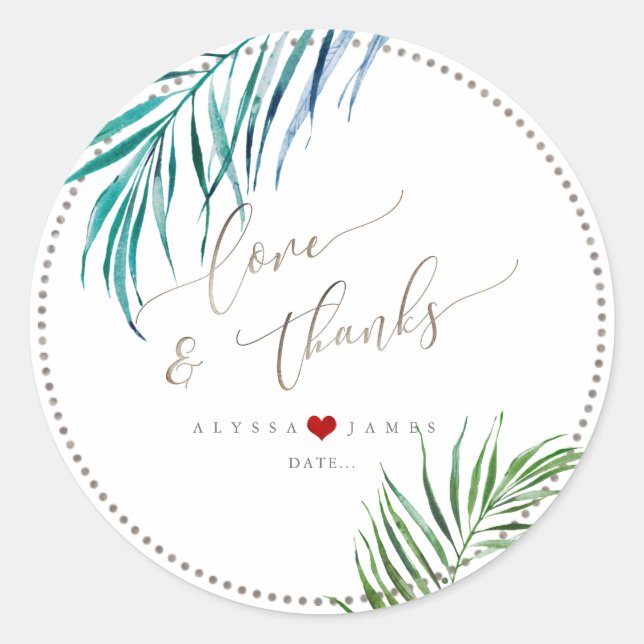 Adesivo PixDezines Watercolor Greenerase, Palmas Tropicais (Frente)