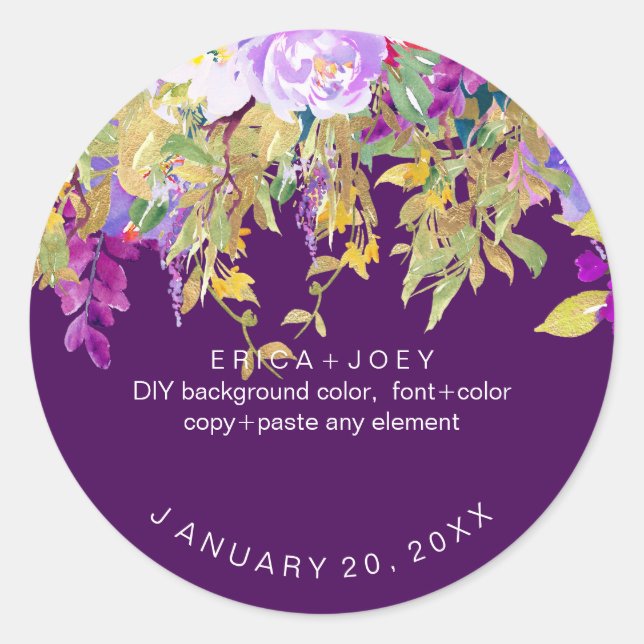 Adesivo PixDezines Watercolor Wisteria+Peonies (Frente)