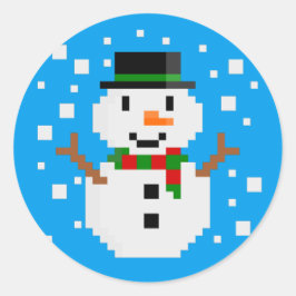 Adesivo Pixel Art BONECo de NEVE