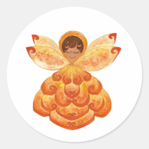 Adesivo Pixel de Flor Laranja