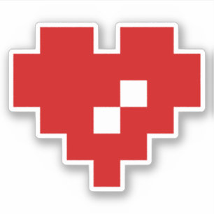 Adesivo Pixel Heart 8 Bit Love
