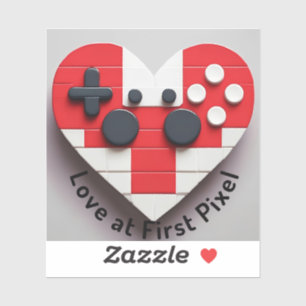 Adesivo Pixel Heart Gamer Sticker - Jogo de Vídeo Retroati