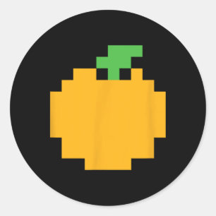 Adesivo Pixel Laranja Jogo de Vídeo dos Anos 80 Halloween 