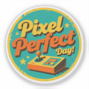 Adesivo Pixel Perfect Day Retro Gaming Design