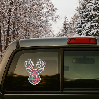 Adesivo Pixel Reindeer Retro Ugly Sweater Sticker