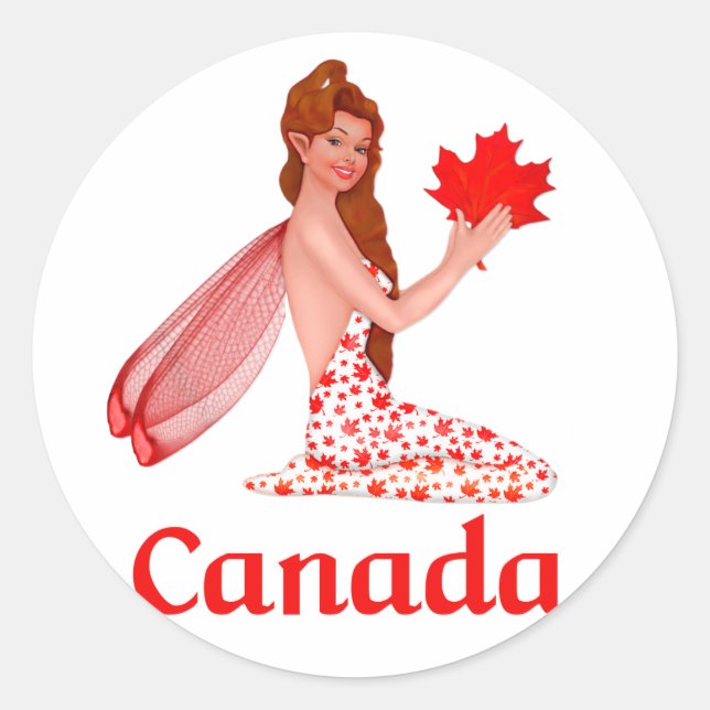 Adesivo Pixie canadense com Folha de Maple (Frente)