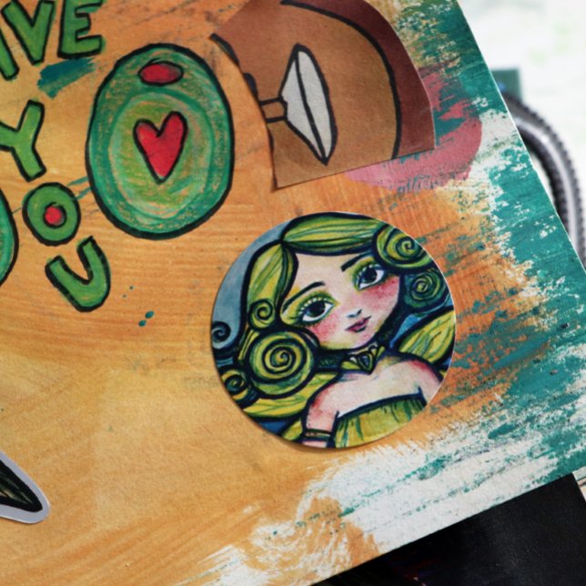 Adesivo Pixie da Natureza Verde Bonita (Criador carregado)