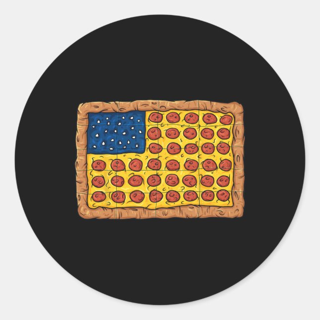 Adesivo Pizza American Flag 4 De Julho, Comida Boys Girl (Frente)
