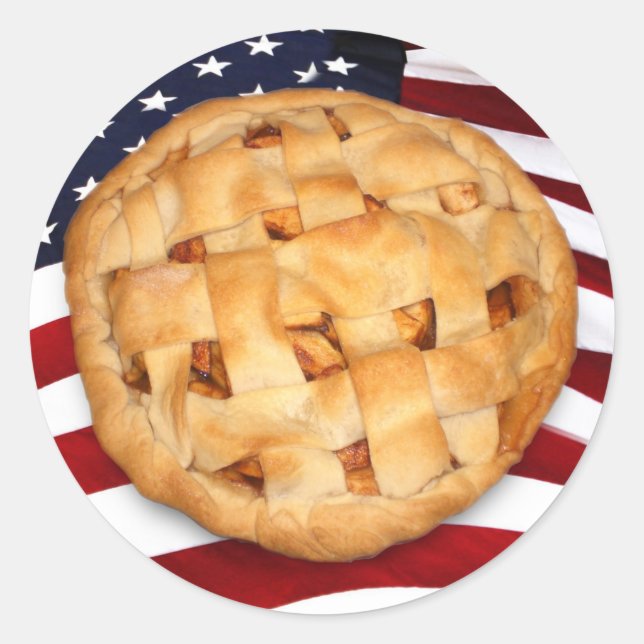 Adesivo Pizza Americana (Pizza Apple com Bandeira American (Frente)