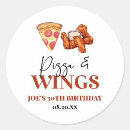 Adesivo Pizza and Wings Birthday Party