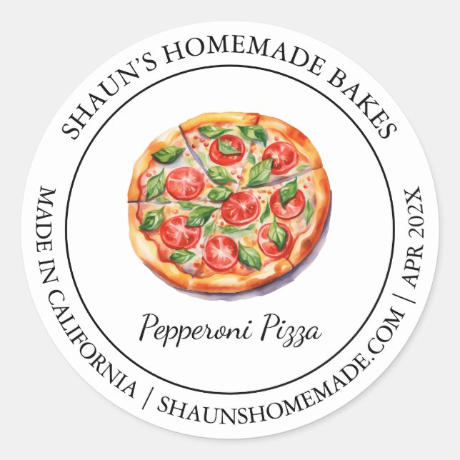Adesivo Pizza Baking Modern label (Frente)