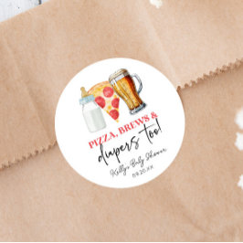 Adesivo Pizza, Cervejas e Fraldas Também! Chá de Bebê