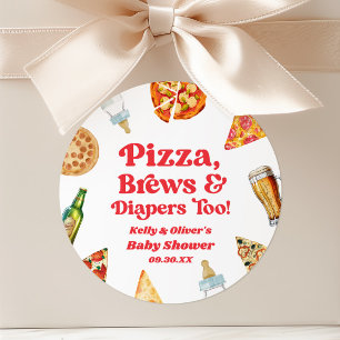 Adesivo Pizza Cervejas e Fraldas Também Pizza Cerveja Chá 