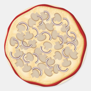 Adesivo Pizza com cogumelos e cebolas