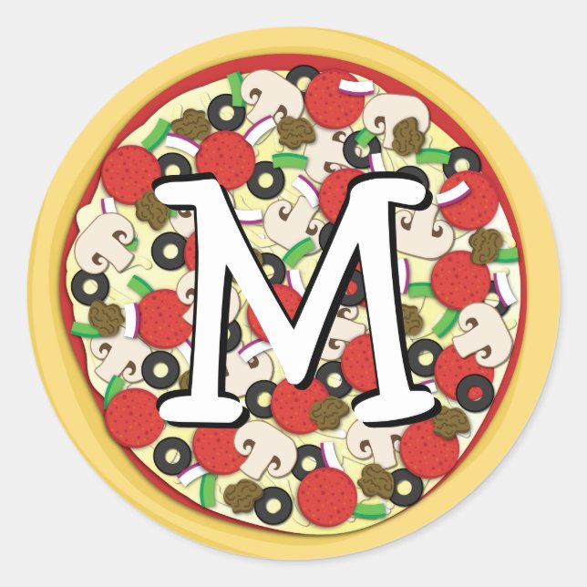 Adesivo Pizza, Combo Supremo, Envelope de Seal Cute (Frente)