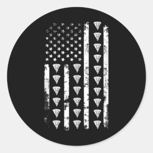 Adesivo Pizza da Bandeira Americana Comida EUA Patriotismo