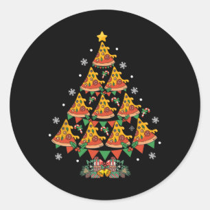 Adesivo Pizza de Árvore de Natal Pizza Comida Rápida no Xm