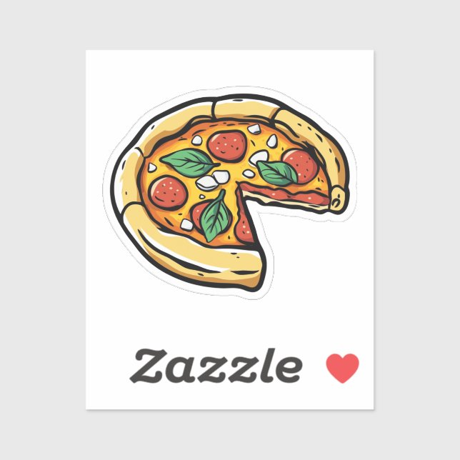 Adesivo Pizza de desenho animado (Folha)