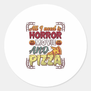Adesivo Pizza de Filme de Terror Halloween Abóbora Crânio