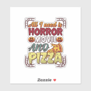 Adesivo Pizza de Filme de Terror Halloween Abóbora Crânio 