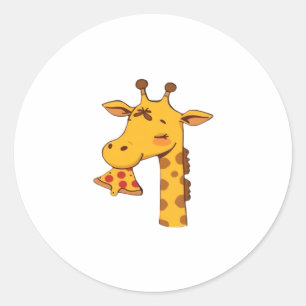 Adesivo Pizza de girafa comida hambúrguer fofo feliz anive