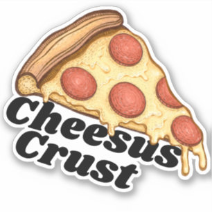 Adesivo Pizza de Pepperoni de queijo engraçada de Cheesus