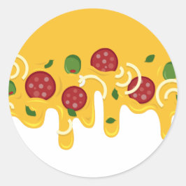 Adesivo Pizza de Queijo Derretido Divertida Retro Keto Fes