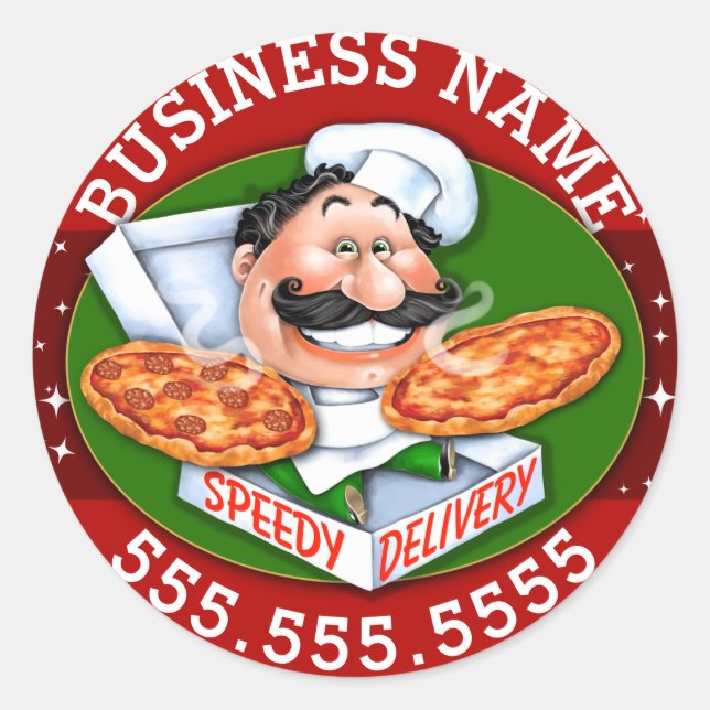 Adesivo Pizza Delivery Pizzeria Business Personalizável (Frente)