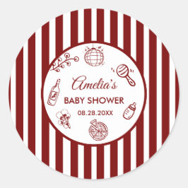 Adesivo Pizza doodle special Delivery  Baby Shower